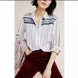 Pilcro and the Letterpress by Anthropology Button Down Shirt